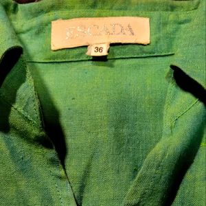 Escada green linen dress